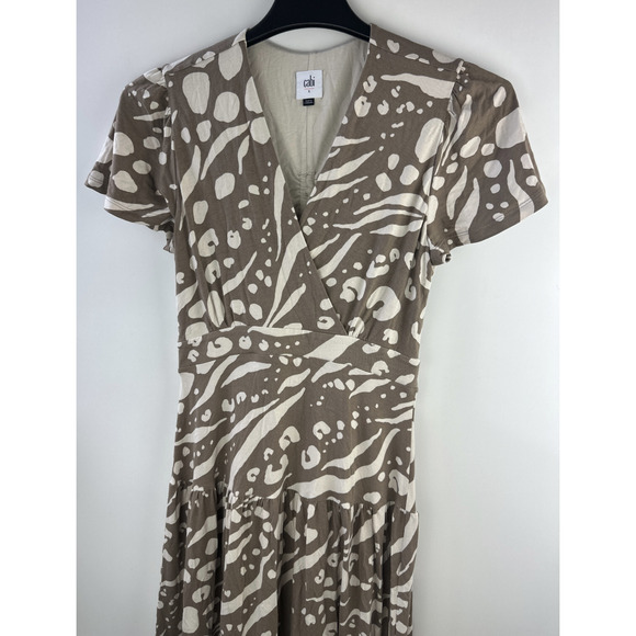 Cabi Swoon Dress Brown Tan Midi Maxi Cut Out Ruched Back 6147 Small Boho Chic - Picture 6 of 13